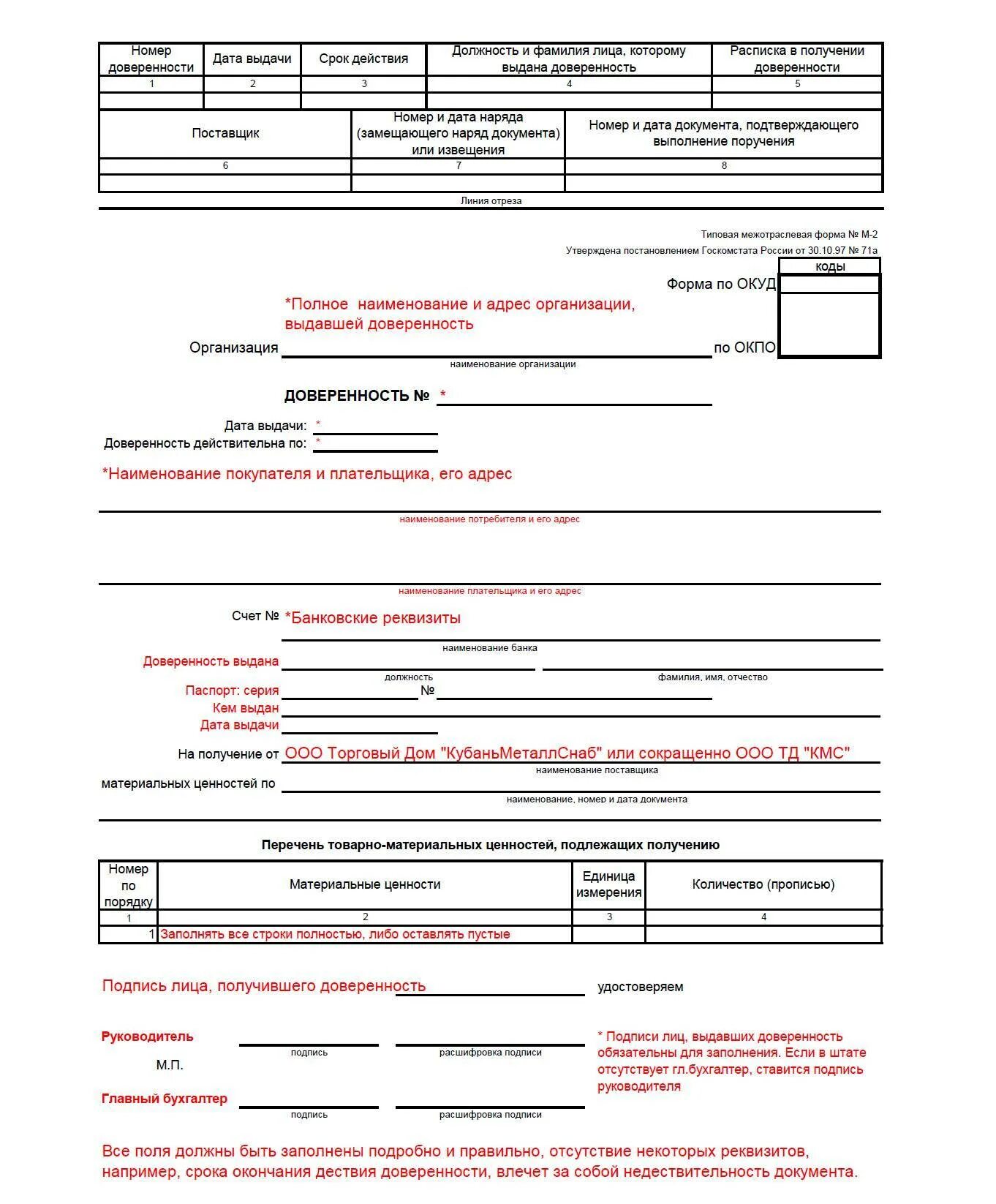 Бланк на получение груза. Доверенность м2 образец заполнения для ИП. Доверенность м2 пример заполнения ИП. Шаблон заполнения доверенности. Образец заполнения доверенности ТМЦ м2.