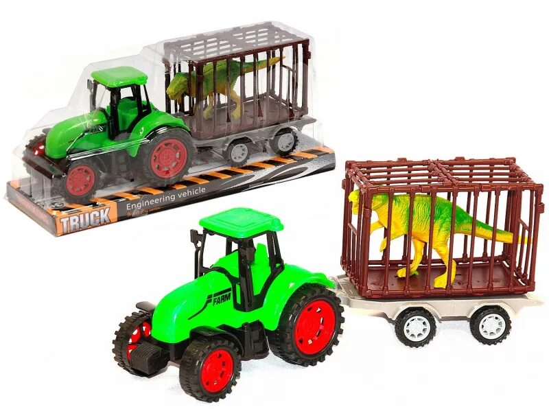 Pt406 игровой набор "трактор с прицепом", 3 цвета. Трактор Green Plast с прицепом тр002 60 см. Зеленый трактор игрушка. Набор зеленый тракторов.