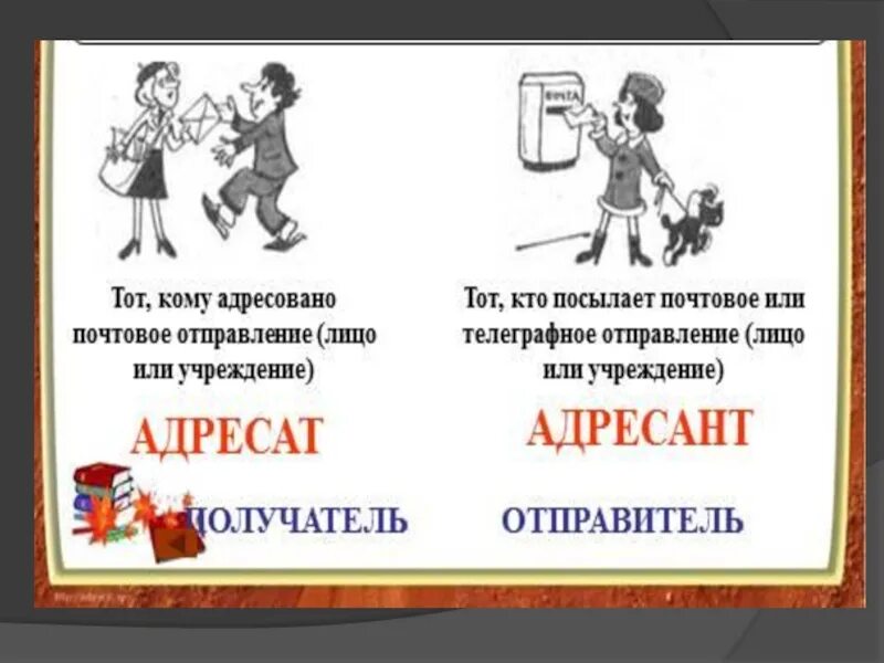 Адресант отправлял открытки друзьям из каждого. Адресат и адресант паронимы. Паронимы иллюстрации. Паронимы рисунки. Адресат и адресант рисунок.