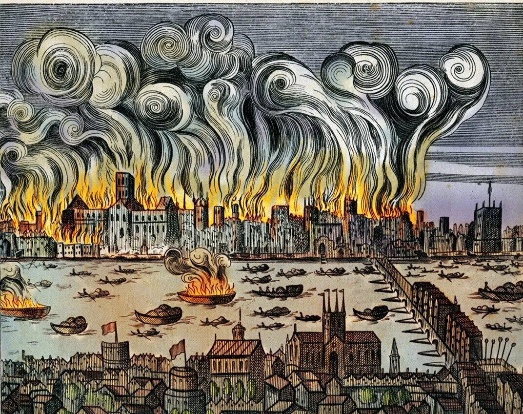 Великий потерпеть. Великий пожар в Лондоне в 1666. Великий Лондонский пожар 1666 года. 1666 Год пожар в Лондоне. Лондон 1666 год.