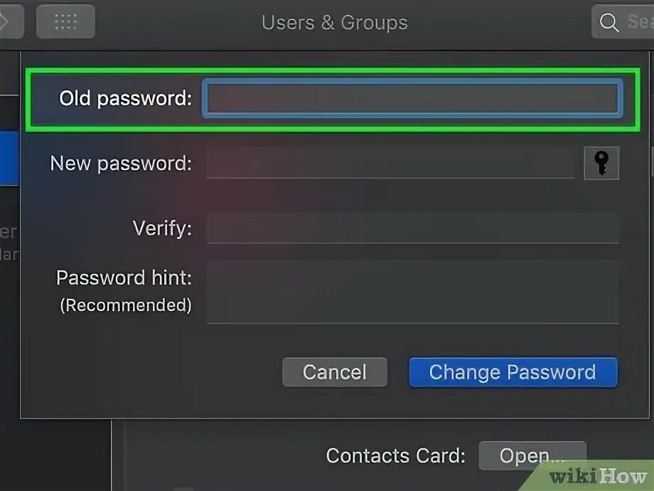 Old password. Old password