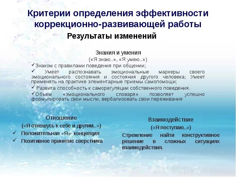 Результаты коррекционно развивающего обучения. Критерии эффективности коррекционной работы. критерии эффективной коррекционно развивающей работы. критерии оценки эффективности коррекционно-развивающих программ. критерии оценки эффективности работы психолога.