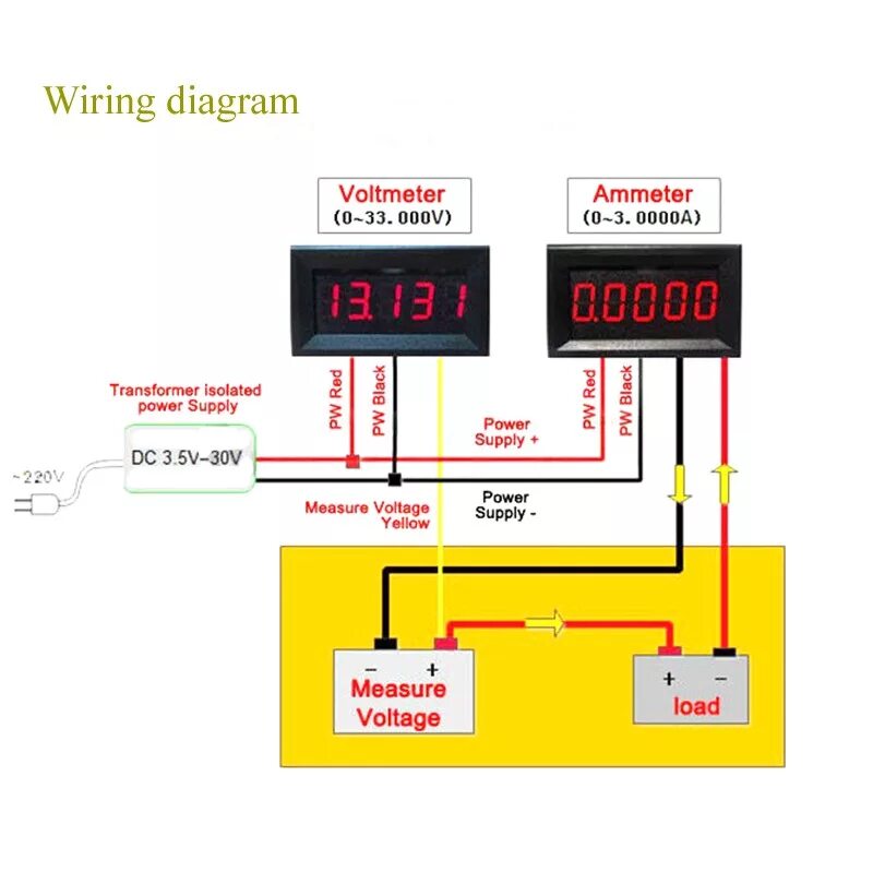 Вольтметр-амперметр цифровой схема подключения в машину. Китайский цифровой вольтметр амперметр схема подключения. Схема подключения вольтметра с 3 проводами. Цифровой амперметр HKS-a560.