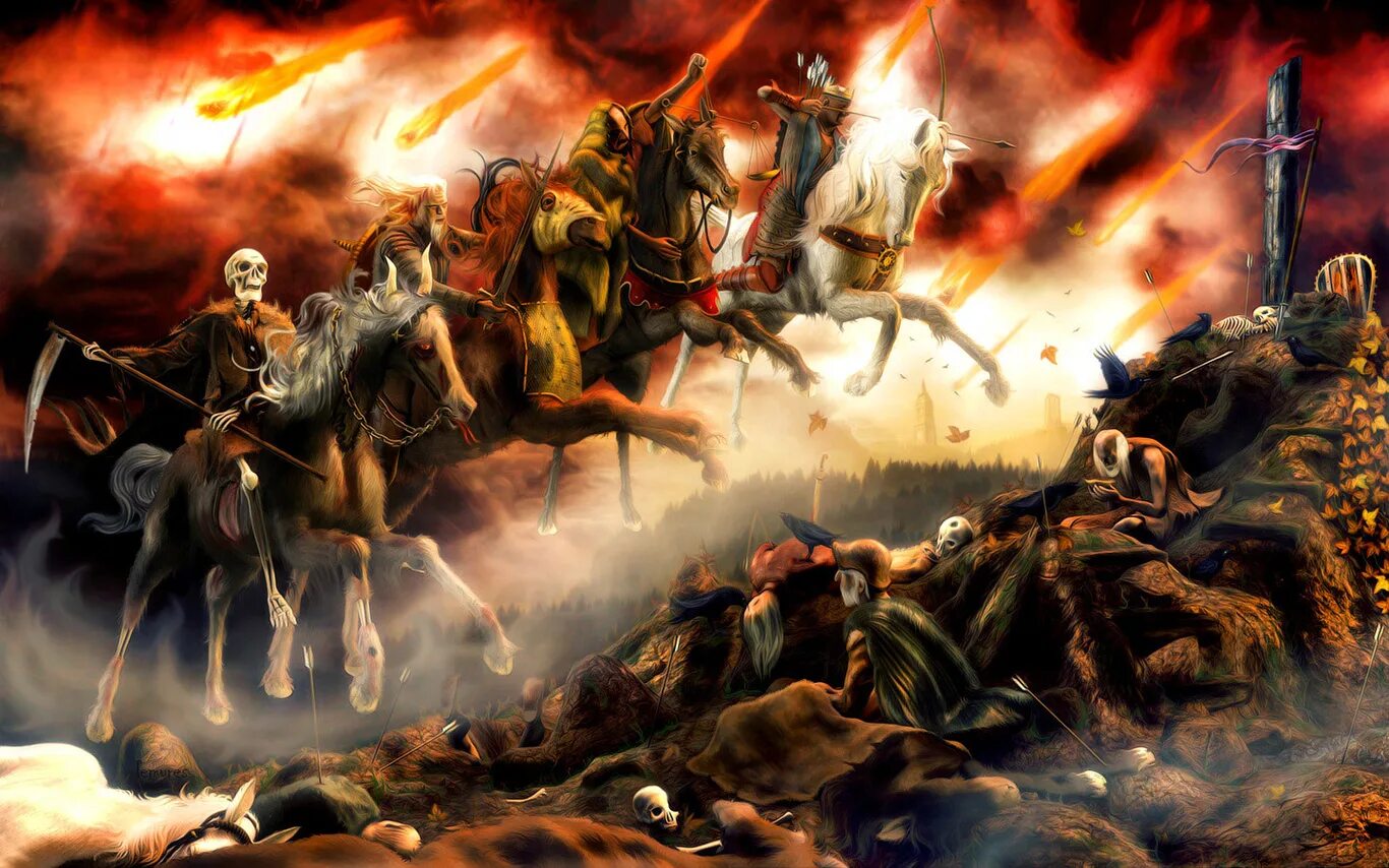 спешившиеся всадники