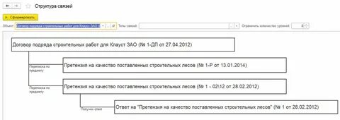 1с получить связанные документы