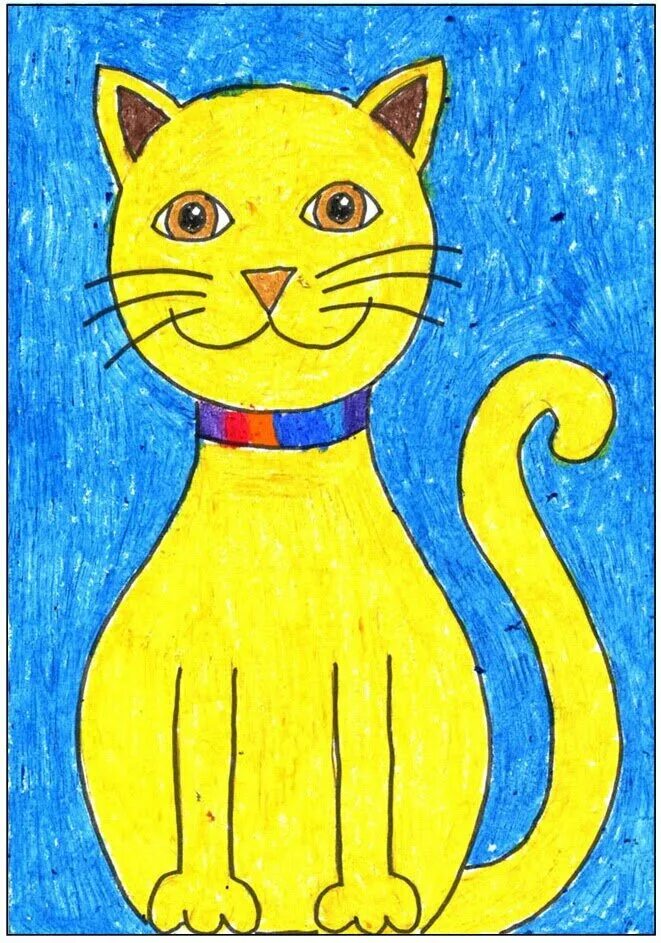 Рисование кошечку. Рисование для детей. Рисование для дошкольников. Кошка для рисования для детей. Рисование с детьми 4-5.
