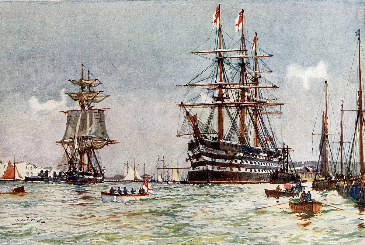 Линейный корабль Агамемнон 1852. HMS St Vincent 1908. Корабль Портсмут.