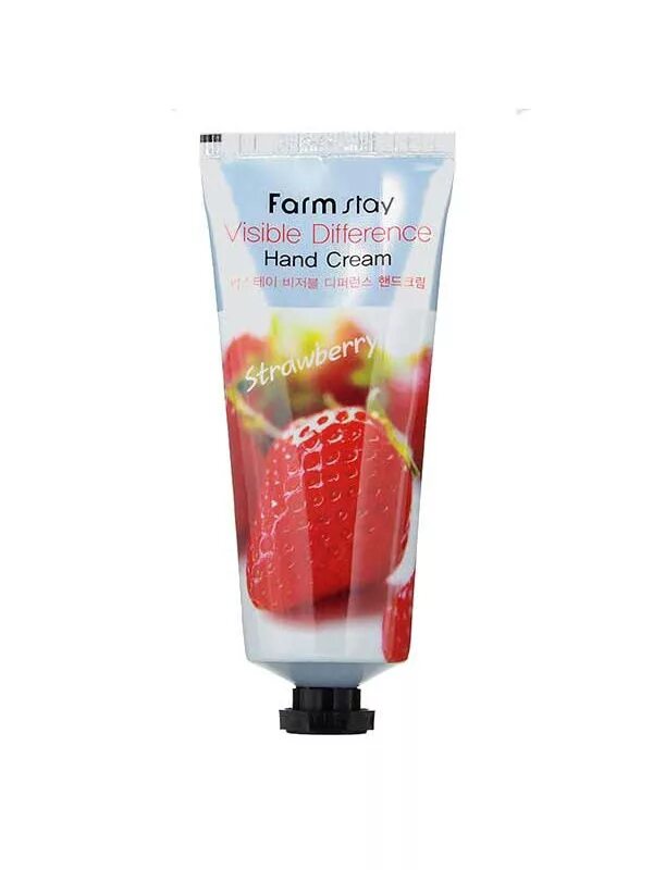 Farm stay косметика купить. Farm stay Strawberry hand Cream. Крем для рук Farmstay клубника. Farmstay крем для рук visible difference hand Cream Strawberry (клубника), 100мл. Корейский крем для рук фармстэй.