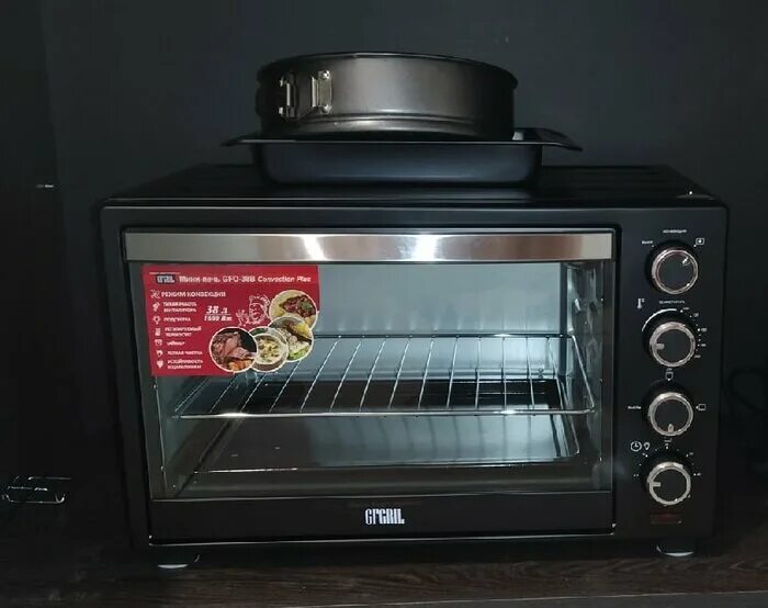 GFGRIL GFO-38b Convection Plus. Электропечь GFGRIL GFO-38b черный. Многофункциональная мини-печь GFO-38b Convection Plus. GFGRIL GFO-30b.