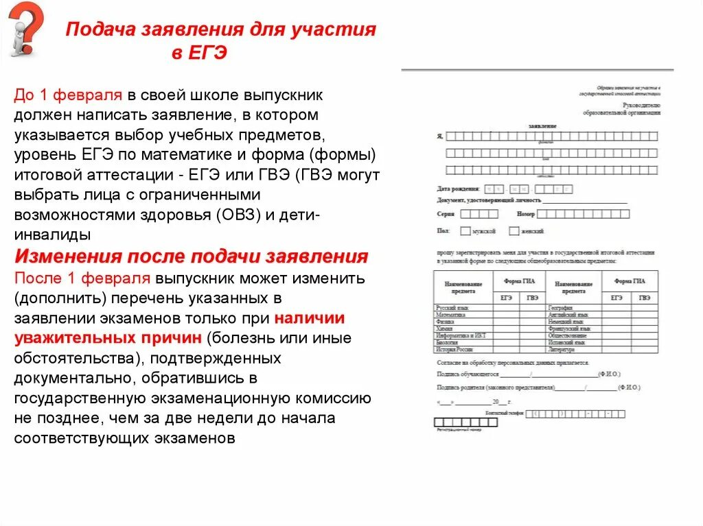 Заявление на егэ после 1 февраля