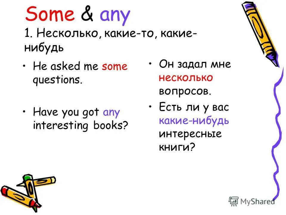 Правильно some any