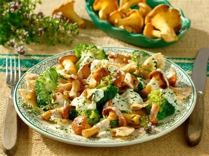 Макароны с лисичками