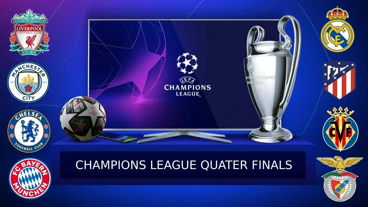 Champions league drawn. Champions League Quarter Final draw. UCL draw Quarter Final. Futbol TV bugungi o'yinlar dasturi.