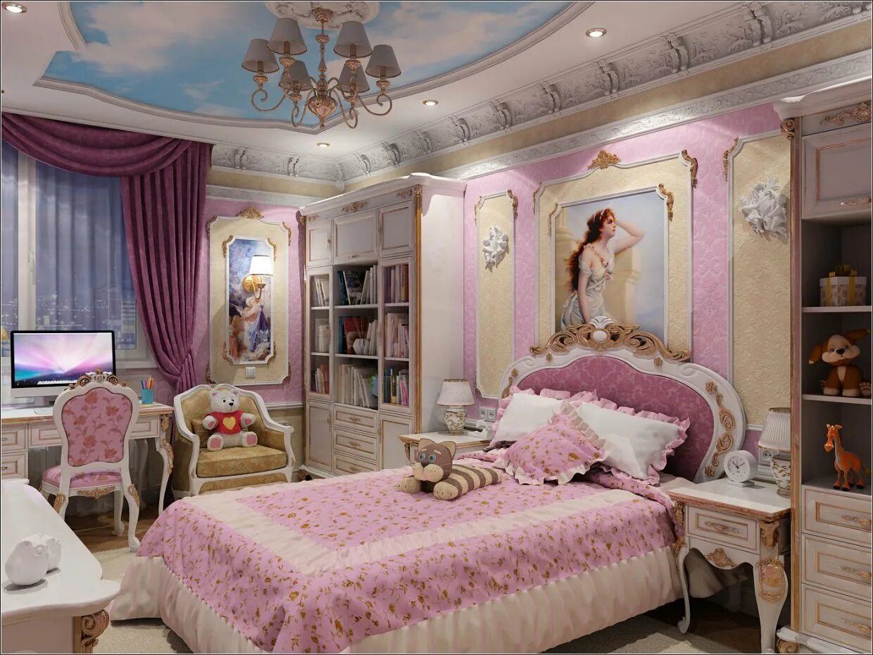 Красивая комната для девочки. Комната принцессы. Спальня для маленькой принцессы. Шикарная детская комната. Шикарная детская для девочки.