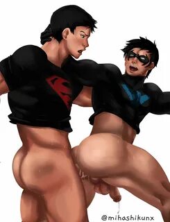 superboy, batman (series), dc, superman (series), anal, anus, ass, big ass,...