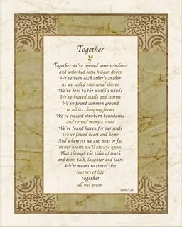 TOGETHER Anniversary wedding family poem by Terah Cox image 1.