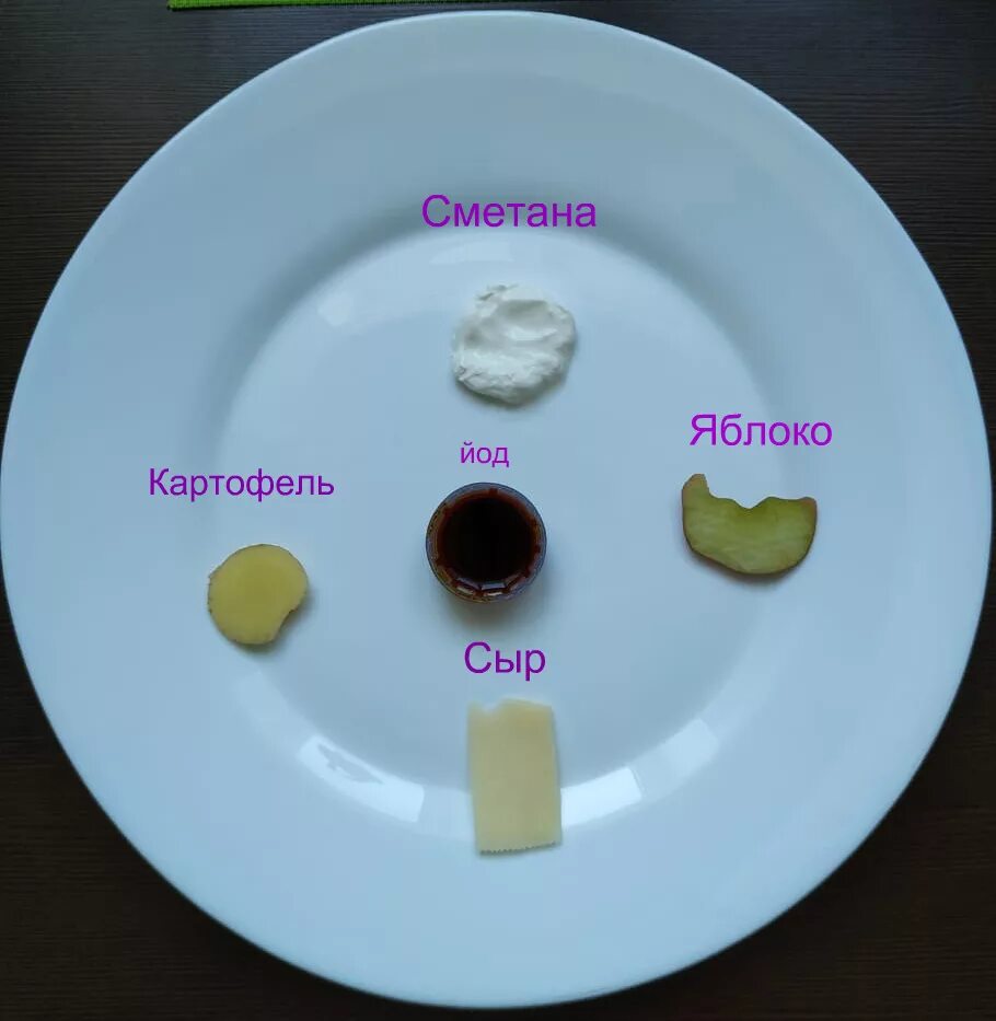 Сыр йод. Опыт со сметаной и йодом. Эксперимент со сметаной и йодом. Картофель и йод. В яблоке есть крахмал опыт с йодом.