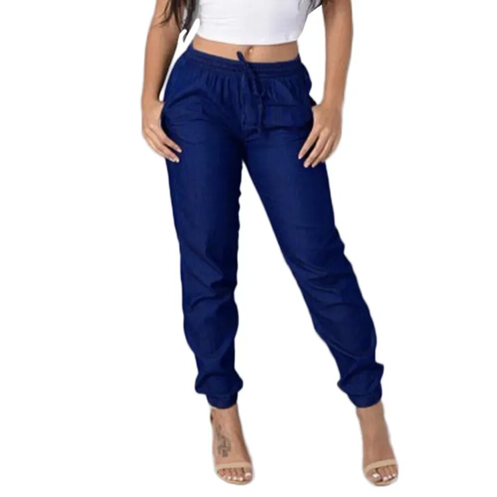 Брюки с эластичным поясом. Женские джинсы Medium Blue trousers 2b3dd14v7mt__558. Джинсы на резинке женские. Джинсы с резинкой внизу женские. Джинсовые брюки женские.