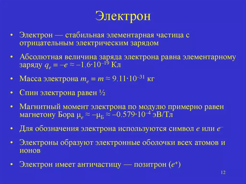 Элементарная частица имеющая отрицательный заряд