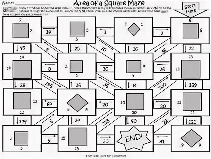 Activity area. Math Maze. Math area.