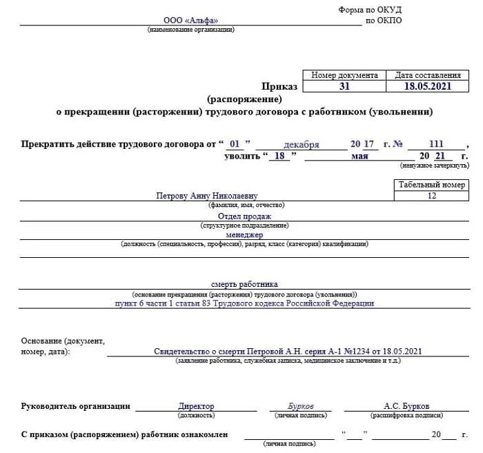 Приказ на увольнение т-8 по соглашению сторон образец. Приказ об увольнении работников форма т-8а. Пример приказа при увольнении по соглашению сторон. Образец приказа об увольнении работников т-8а. Сообщить работнику об увольнении