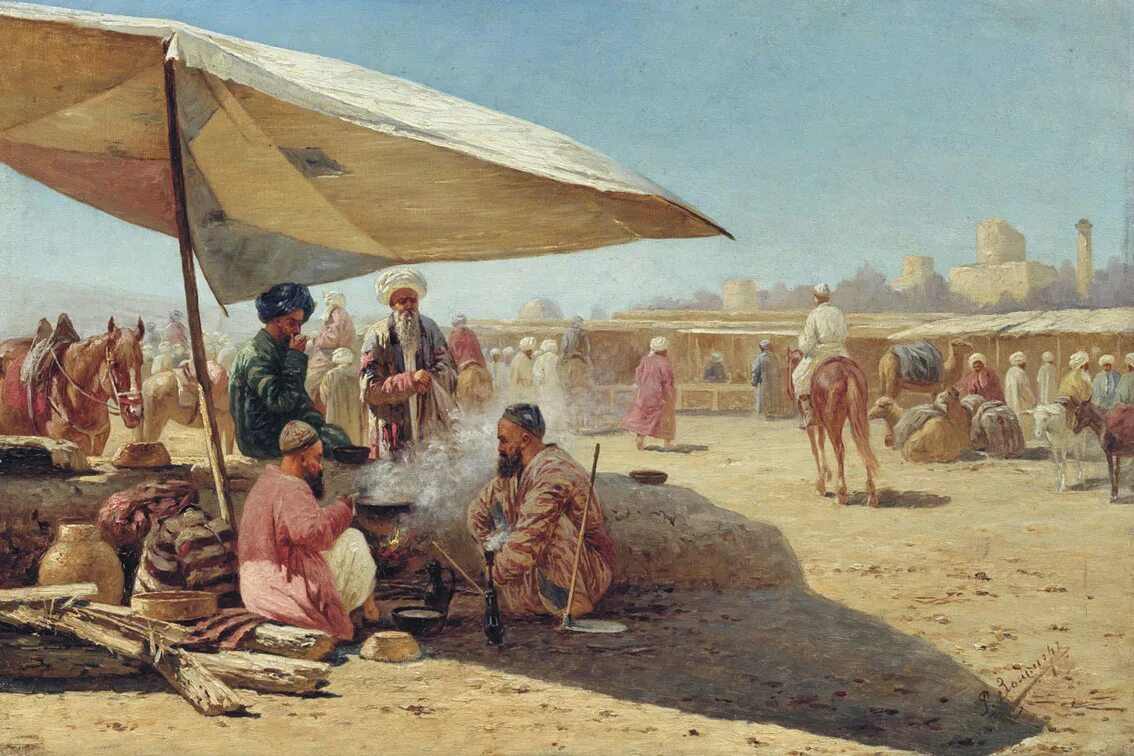 Восточный меняла. Рихард-карл карлович зоммер. ричард зоммер художник. восточный базар. бухара. картина в.в. верещагина,1872. картина восточный базар верещагин.