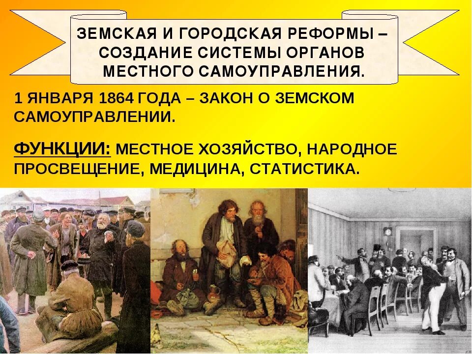 Земское самоуправление при александре 3. Реформа местного самоуправления 1864. Земская реформа 1864.