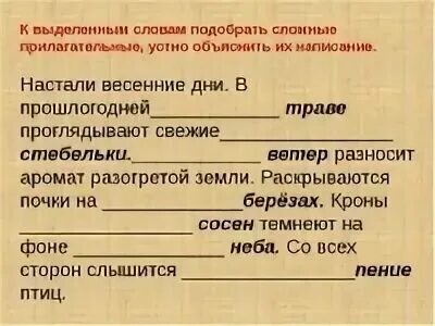 Сложные прилагательные упражнения 3 класс