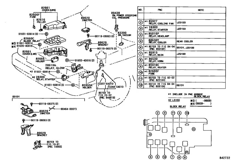 Switch & Relay & Computer для Toyota CROWN/ MAJESTA GS131, год: 1991 - 1995. OEM