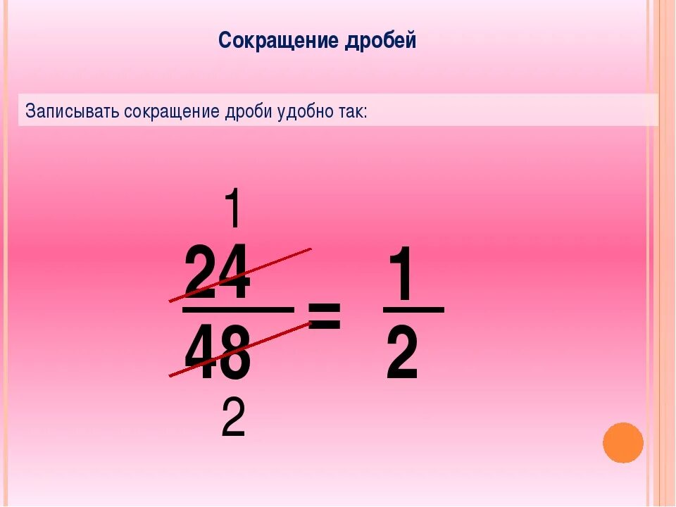 Обязательно сокращать дробь