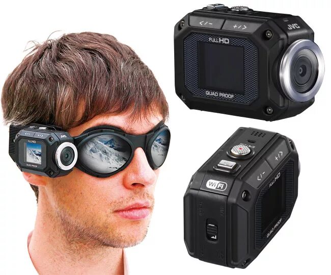 Какую цифровую камеру выбрать. Камера JVC GC-xa1be. Камера для экстремальной съемки. Видеокамера на голову. Видеокамера для блоггеров.