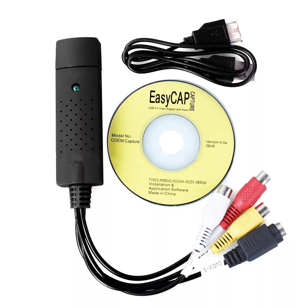 Easier cap usb. EASYCAP USB 2.0. TV тюнер RCA USB. Карта захвата USB EASYCAP для видеозахвата. USB DVR capture Driver dc60-008 Version 4.0a диск.