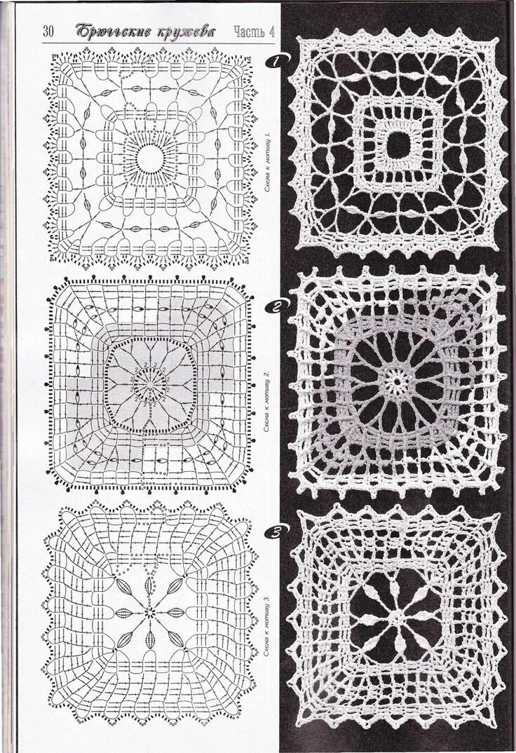 Ажурные квадраты спицами со схемами Pin on Toalhinhas, Guardanapos, Almofadas e Porta Copos Crochet bedspread patter