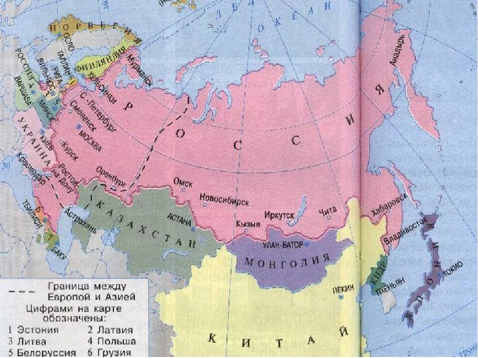 Окружающий мир россия на карте. Карта России и страны граничащие с Россией. Страны граничащие с Россией на карте. Границы государств территория которых граничит с РФ. Государства граничащие с Россией на карте России.