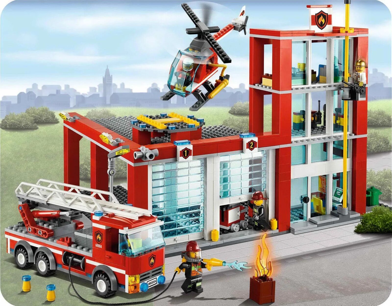 Сити пожарная. Лего Сити пожарная станция 60004. Конструктор LEGO City 60004 пожарная часть. LEGO City fire2022. Лего Сити пожарка.
