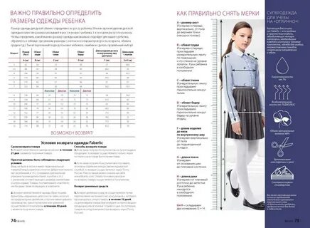 Фаберлик размерная