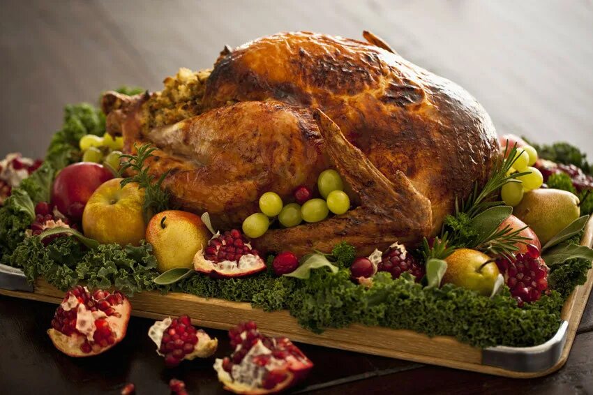 Best turkey. Roasted Turkey dish. Roast Turkey Surrounded by Chipolatas. Better Turkey.