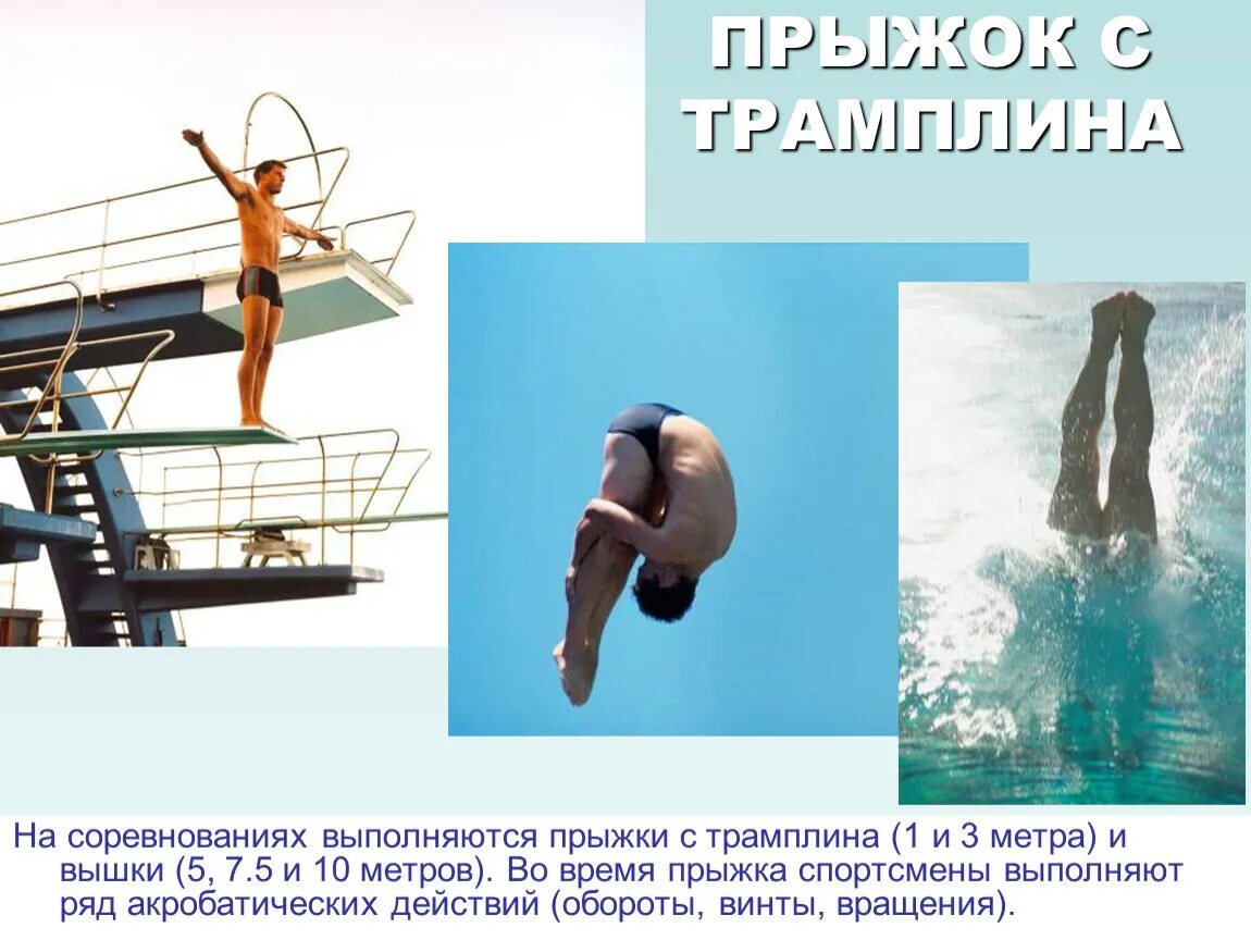 Прыжок с 5 метров. Водные виды спорта прыжки с трамплина. Прыжки с трамплина презентация. Водные виды спорта презентация. Прыжки в воду презентация.