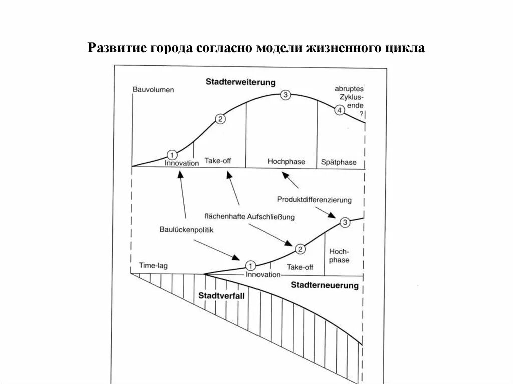 Жизненный цикл территории. Цикл развития города. Модель "формирование гор". Этапы развития города. Цикл б г