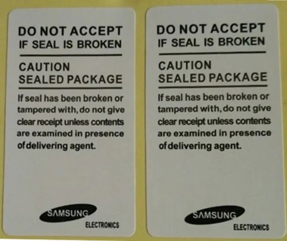 If seal is broken. Do not accept if seal is broken samsung. do not accept if seal is broken caution sealed package samsung. самсунг лейбл. do not accept if seal is broken наклейка.