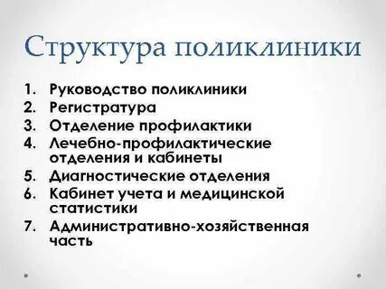 Структура и организация работы поликлиники
