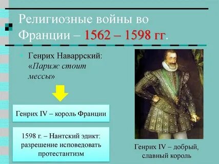 Итоги религиозных войн во франции 7 класс