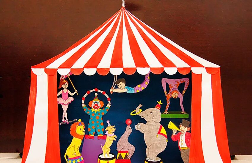 Аппликация на тему цирк. Поделка цирк. Макет цирка для детского сада. Поделки на тему цирк. Поделка цирк в детский сад.