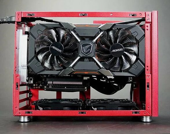 Custom gpu 0405. Vertical itx case. gpu backplate mini itx. low profile gpu pc case aluminium. gpu 120mde18.
