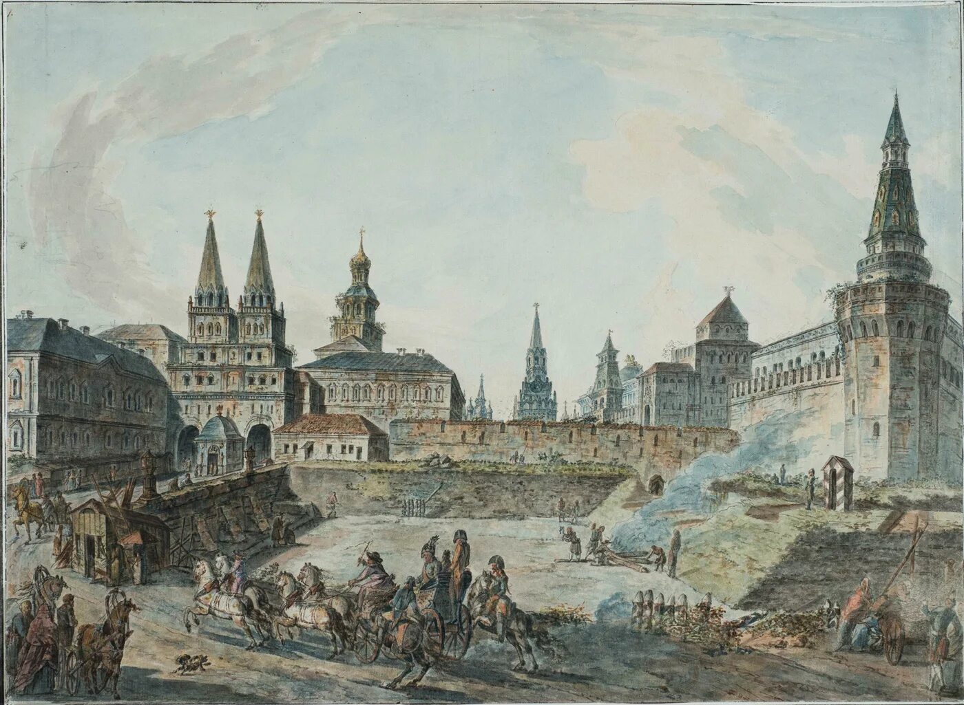 Кремль в древних русских городах. Фёдор Алексеев пейзажи Москвы 1800.