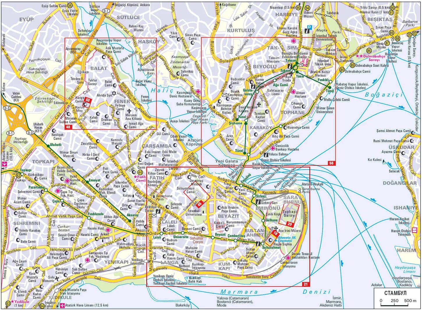 Карта стамбула. Туристическая карта Стамбула. Достопримечательности Стамбула на карте. Районы Стамбула на карте районы Стамбула на карте. Карта Стамбула с районами на русском языке с достопримечательностями.