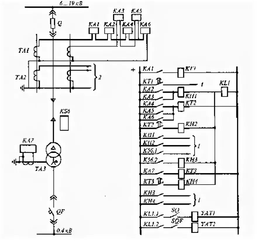Релейная защита 6 кв. Схема защиты трансформатора 10кв. Схемы защиты трансформатора напряжением 6…10/0,4 кв. Схема релейной защиты трансформатора 6кв. Схема релейной защиты трансформатора 110/10 кв.