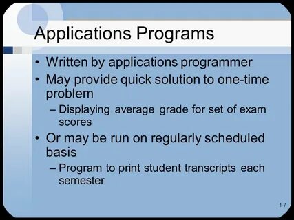 Application programming