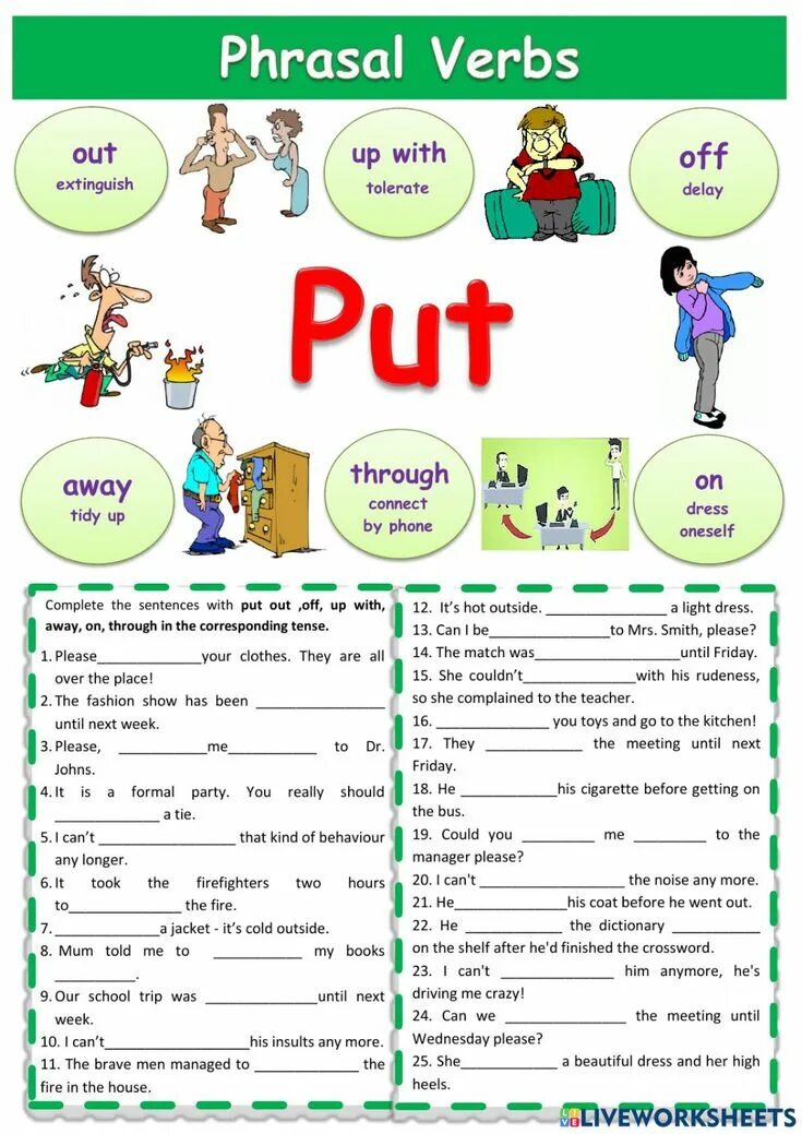 Phrasal verbs в английском. Put with Фразовый глагол. Фразовые глаголы в английском упражнения. Фразовый глагол put упражнения. Take the out please