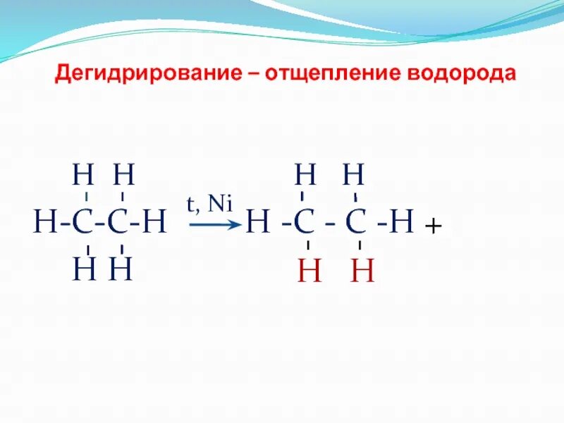 Реакция отщепления водорода. Дегидрирование. Дегидрирование водорода. Отщепление дегидрирование. Дегидрирование отщепление водорода от водорода.